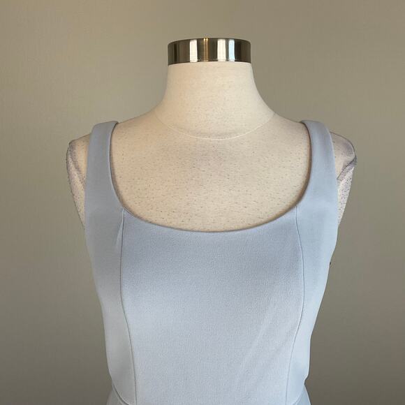 Adrianna Papell Sleeveless Chiffon Evening Gown Blue Size 2 Thigh Slit Formal - Picture 5 of 9